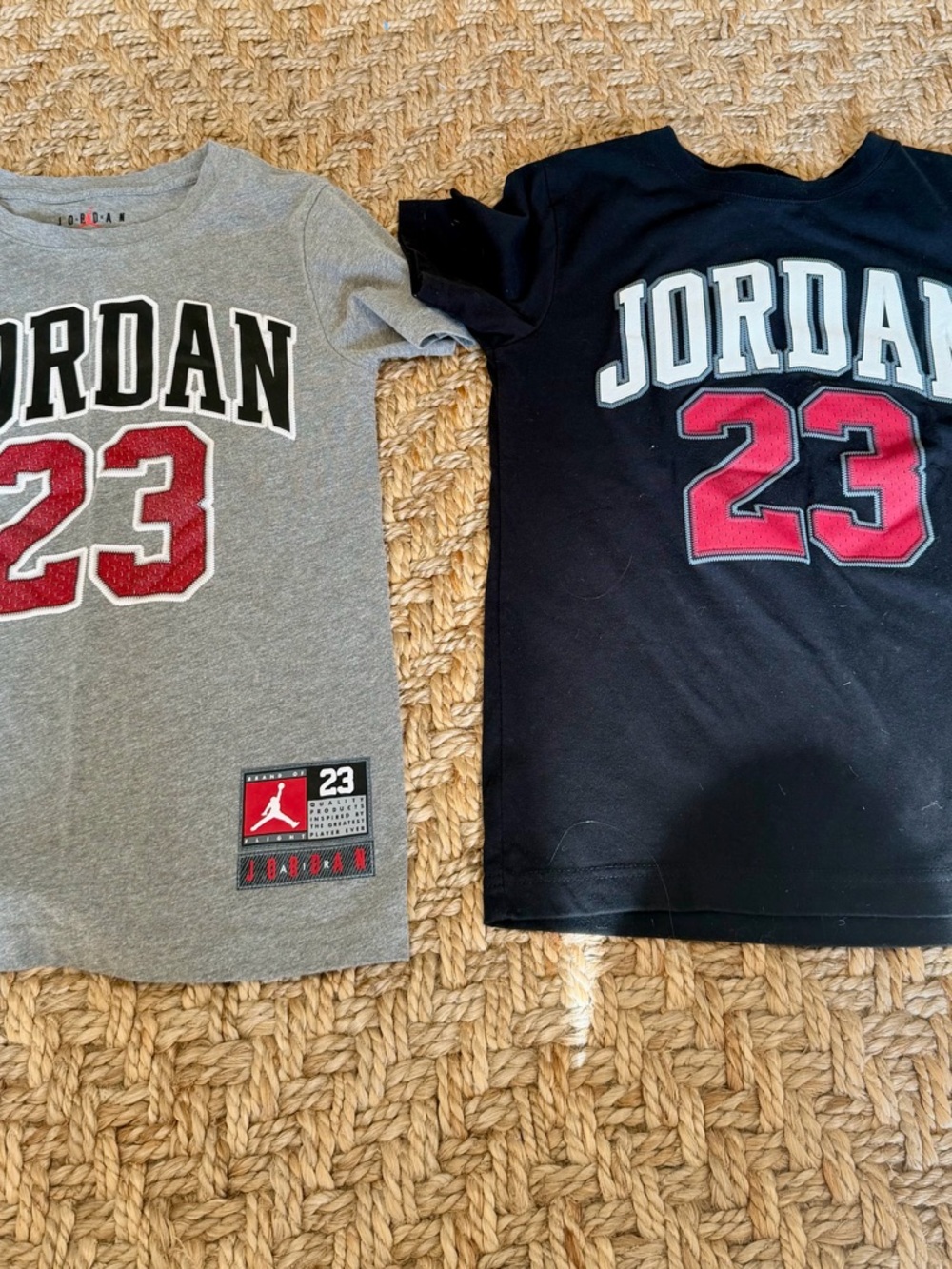 2 Jordan Boys T-Shirts Youth Medium | Gray + Black | Excellent Condition
